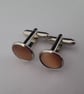 Pale orange gemstone cufflinks - Image 3