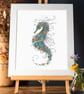2 x Art Print Offer (Seahorse and Puffin) - Image 1