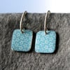 Special Price - Blue grey square drop earrings