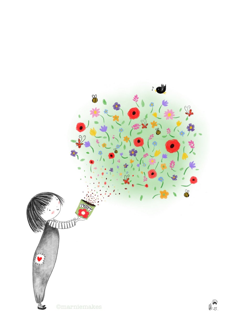 Bloom Wildly - A5 Giclee print