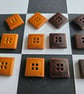 7 8" 22.4mm 36L Rare Square shape imitation leather Buttons in two fab colours