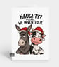 Funny Christmas Card For Him Or Her - Cow & Donkey