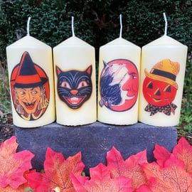 Four Vintage Inspired Halloween Scented Candles