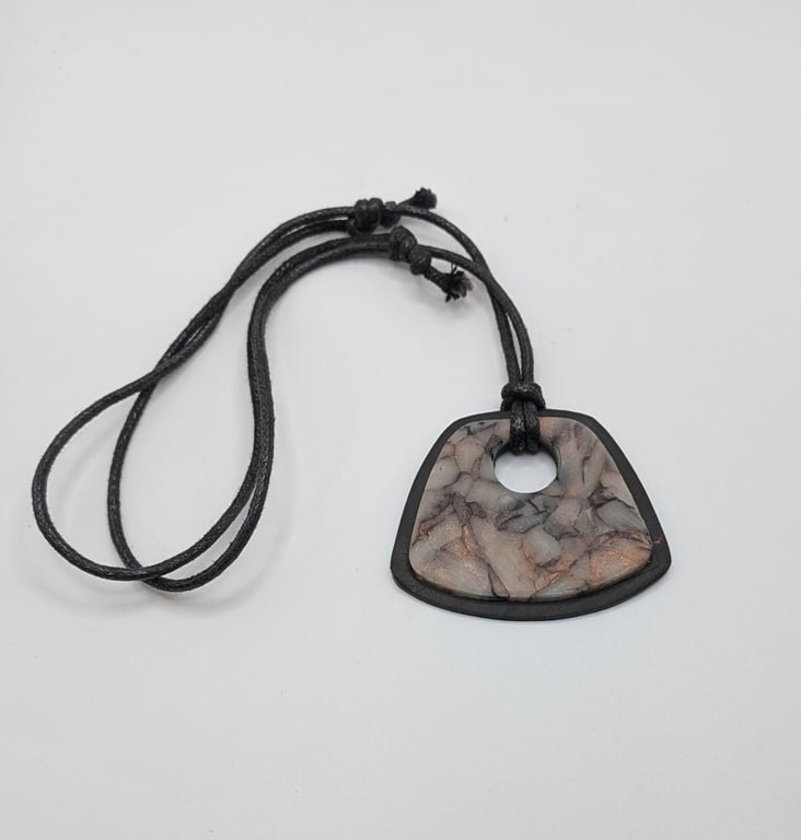 Translucent Polymer Clay Pendant Necklace, Abstract Artisan Statement Jewellery