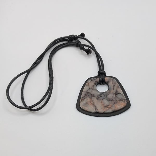 Translucent Polymer Clay Pendant Necklace, Abstract Artisan Statement Jewellery