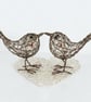 Wire Wren Sculptures On A Wire Heart Stand