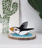 Puffin wooden ornament, wildlife theme home decor, bird lover gift. - Image 4