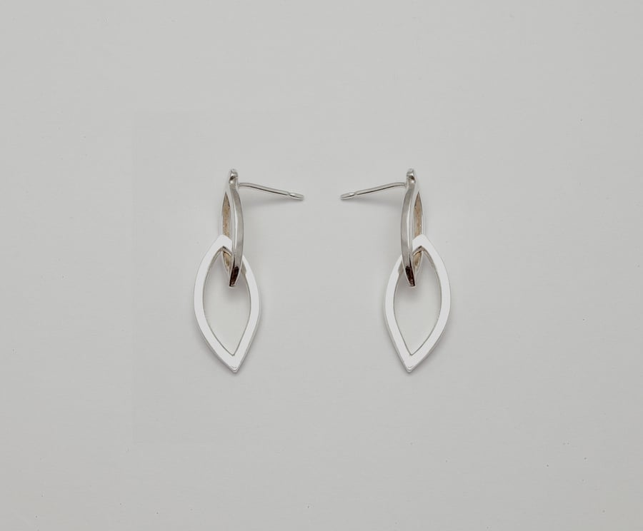 Gabriela by Fedha - double marquise-shaped sterling silver dangle earrings