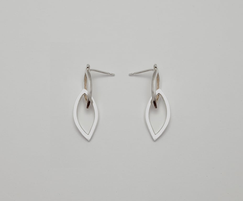 Gabriela by Fedha - double marquise-shaped sterling silver dangle earrings
