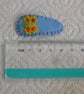 Pair of Blue Felt Embroidered Butterfly Hair Clips - Image 3