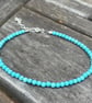 Turquoise Beaded Anklet with Hearts Extension Chain - Image 5