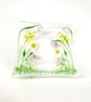 Fused Glass Trinket Dish with Pretty Floral Detail