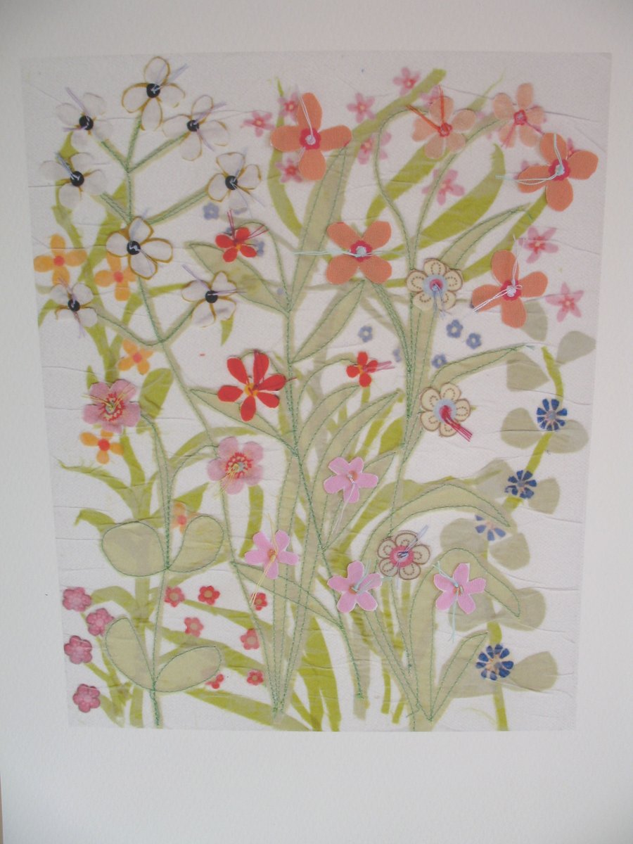 Print - Summer Flower Meadow hand embellished Print