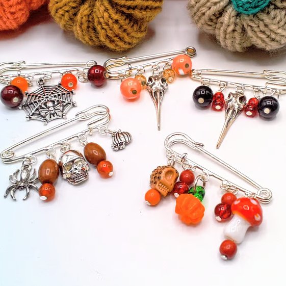 Halloween Themed Kilt Pin Brooches, Gift for Her, Choose from 5 Brooches