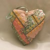 Embroidered patchwork heart,
