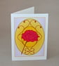 Red Rose digital art flower handmade card - Image 1
