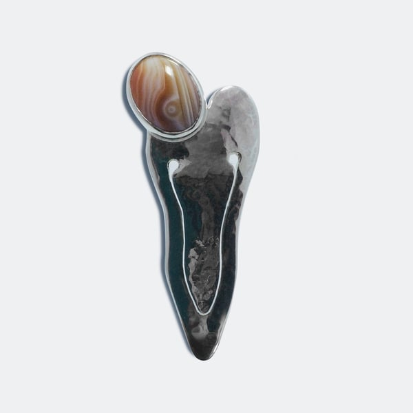 Silver & Agate Handmade Bookmark 