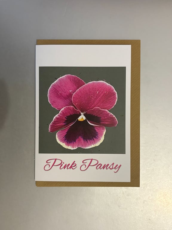 The Pink Pansy A5 Greeting Card