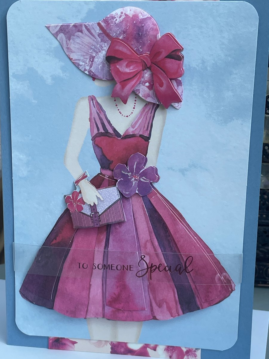 Lovely lady in a beautiful dress To Someone Special Birthday card