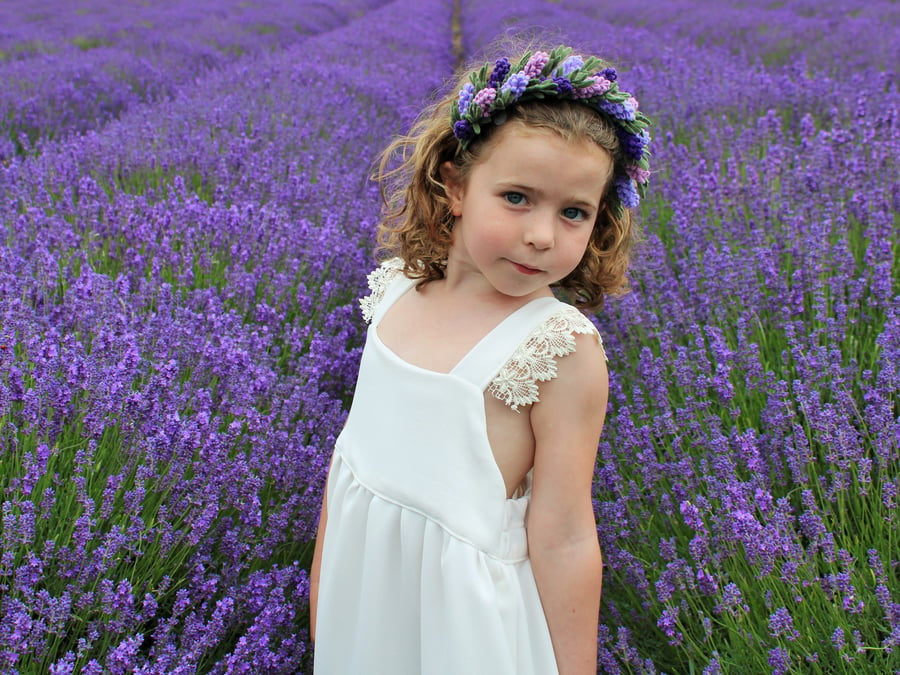 Felt Lavender Headband, Lavender Flower Crown, Purple Floral Halo