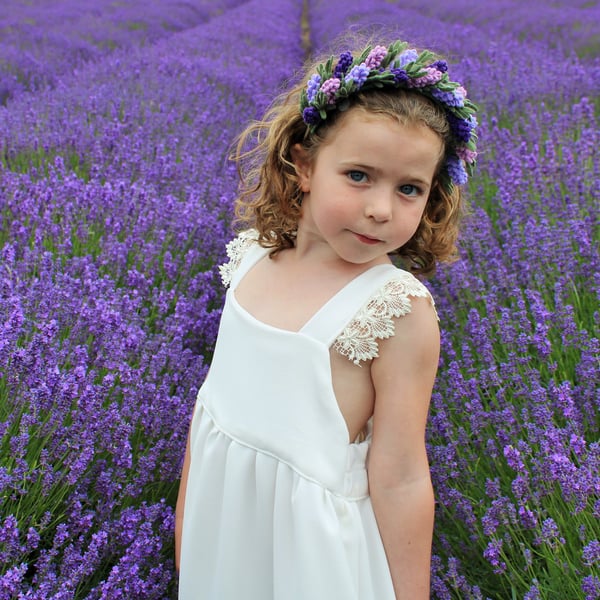 Felt Lavender Headband, Lavender Flower Crown, Purple Floral Halo