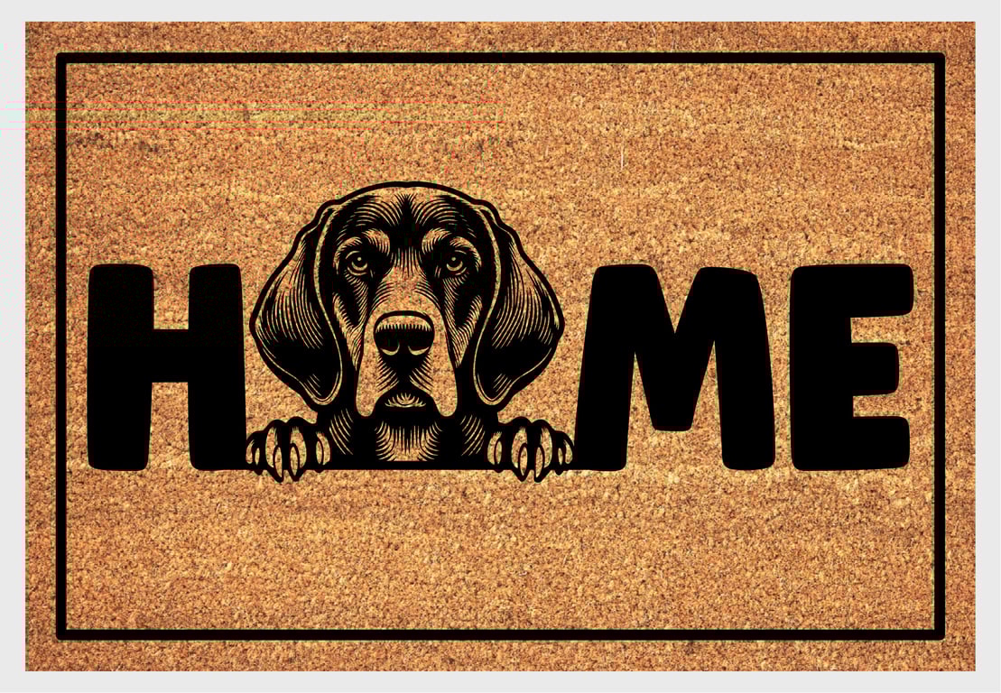 Bluetick Coonhound Door Mat - Bluetick Coonhound Welcome Mat - 3 Sizes