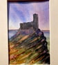 St Michaels Brent tor Dartmoor Devon original miniature art 