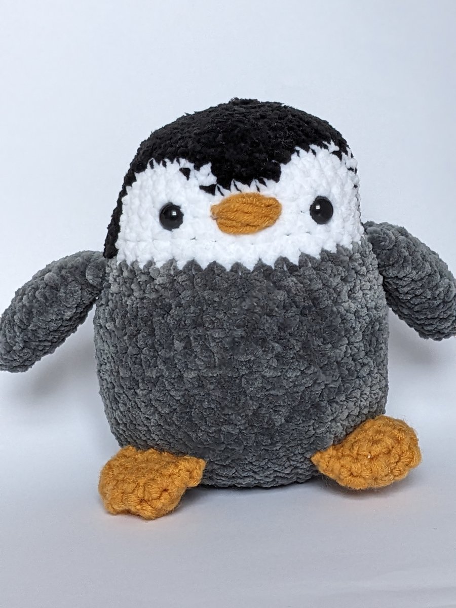 Cute crochet plushie penguin
