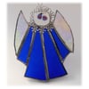 Angel Suncatcher Stained Glass blue Christmas 004