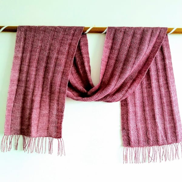 Alpaca and silk scarf in Damask rose