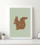 Woodland Squirrel A4 Art Print  - Image 1