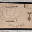 Tottenham Hotspur stadium plaque wall art laser engraved wood seating plan
