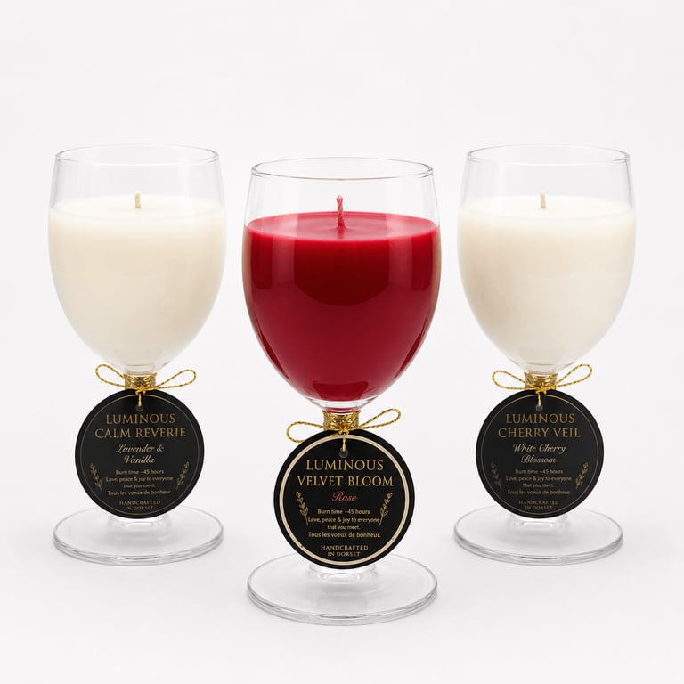 Luxury Soy Candle Gift Set - Lavender Vanilla, Rose & Cherry Blossom