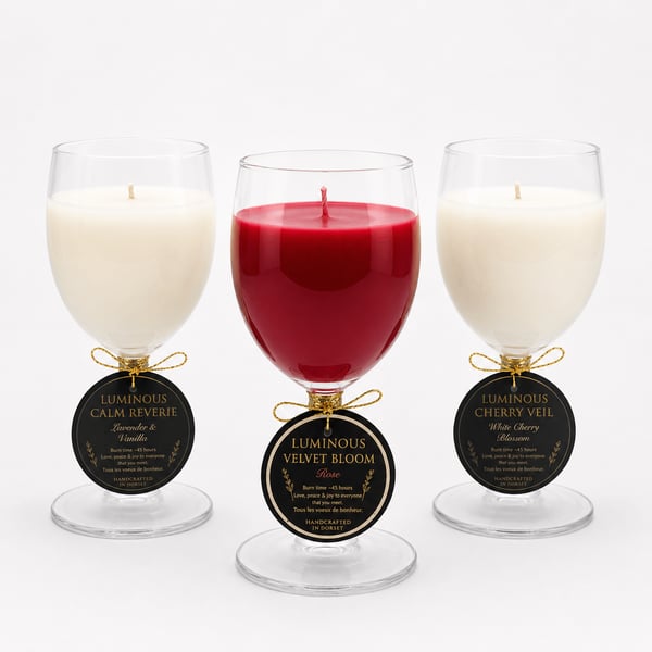 Luxury Soy Candle Gift Set - Lavender Vanilla, Rose & Cherry Blossom