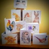 Mixed pack of 10 greetings cards , wildlife and farm animals. 