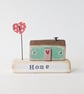 Little Wooden Painted House and Base in a Bag