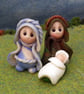 Holy Family Nativity Set Crib with Figures OOAK Sculpt by Ann Galvin - Image 2