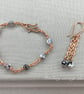 Dainty Delicate Dendrite Agate Copper Infinity Link Bracelet - Image 8