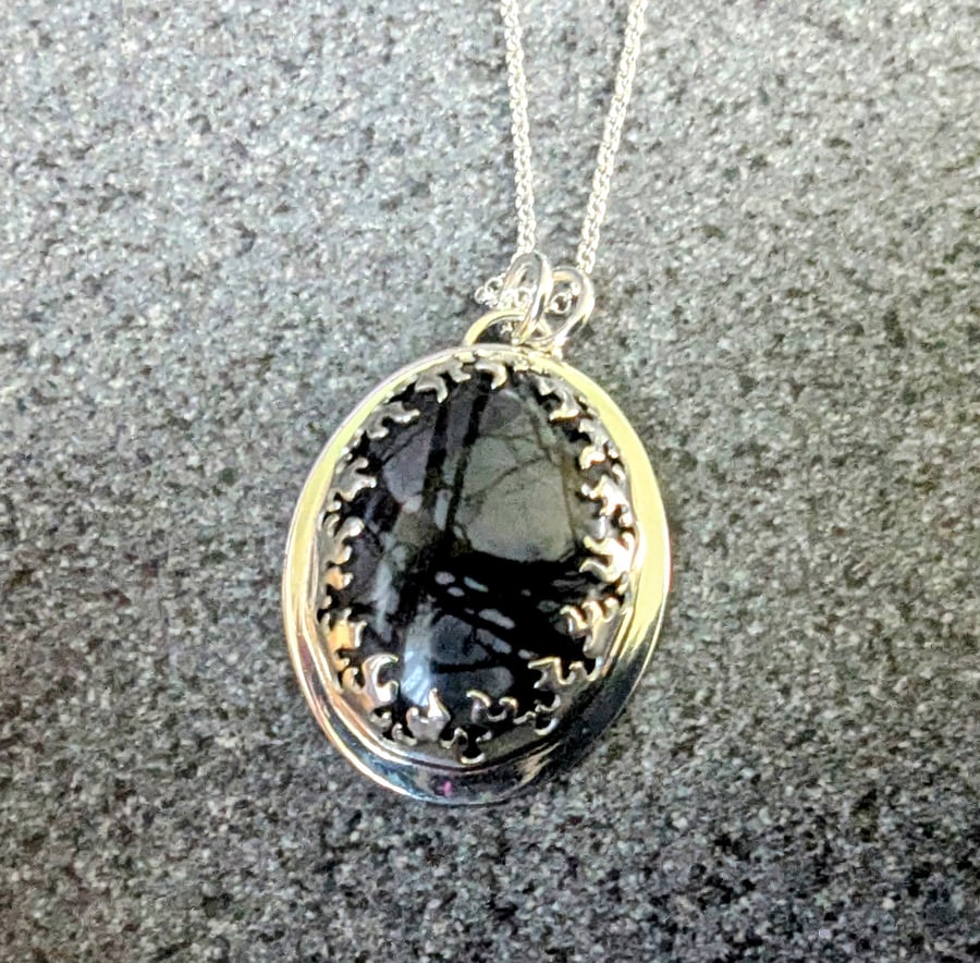 Picasso Marble E & Sterling Silver Pendant