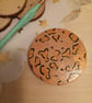 Wooden leopard print pocket mirror