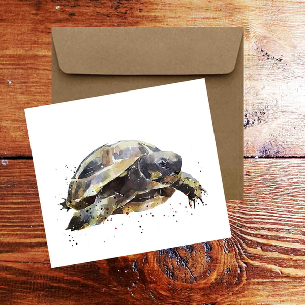 Hermann's tortoise GreetingNote Card.Tortoise card,Tortoise greeting card,Tortoi