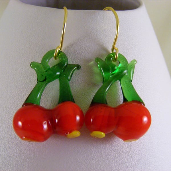Lampwork Cherry Earrings