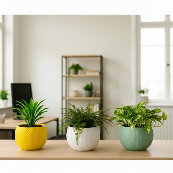 Plant Pot Indooer Flower Planter  Contemporary Diamond Pattern 
