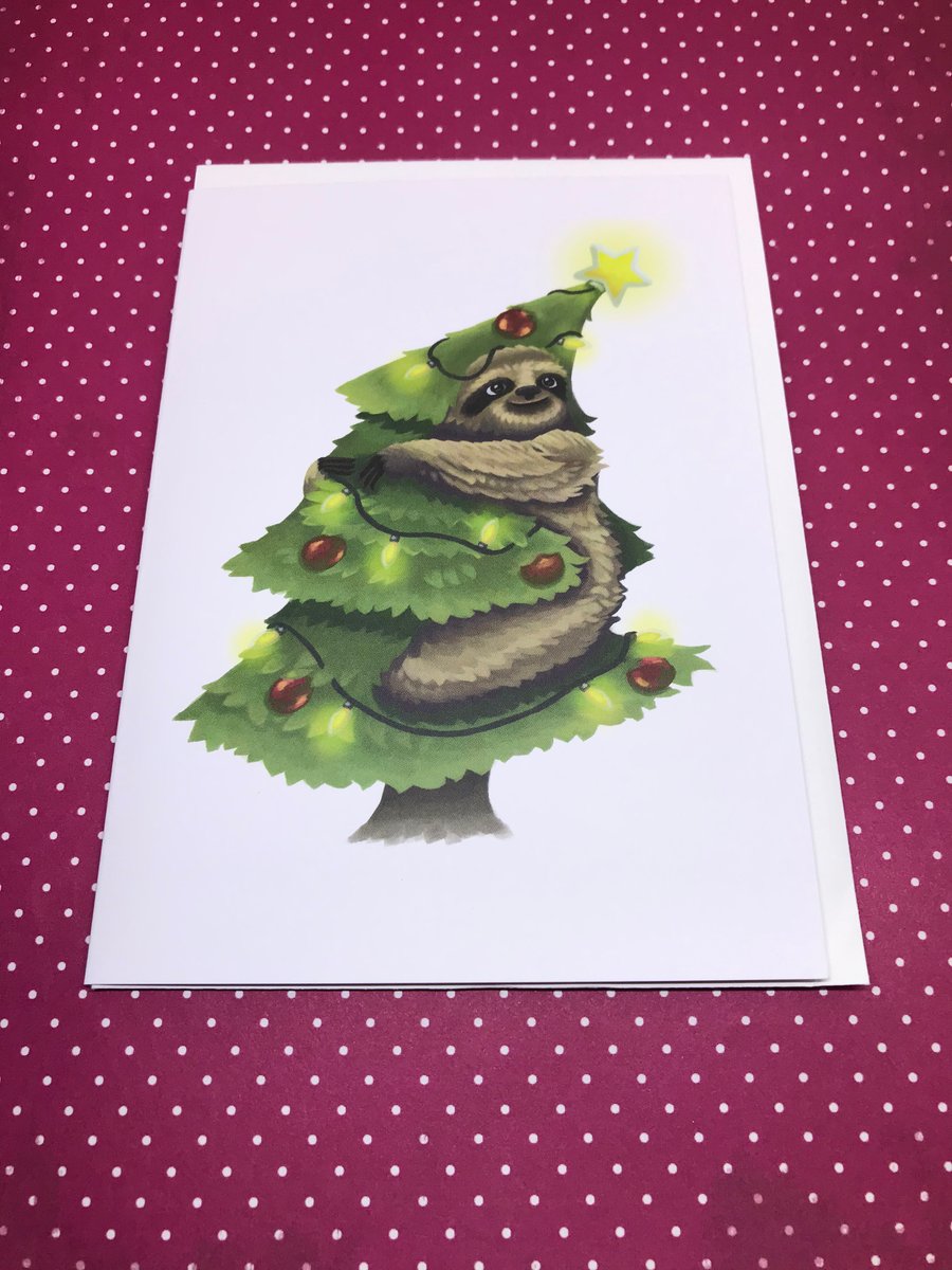 Christmas Tree Sloth Greeting Card