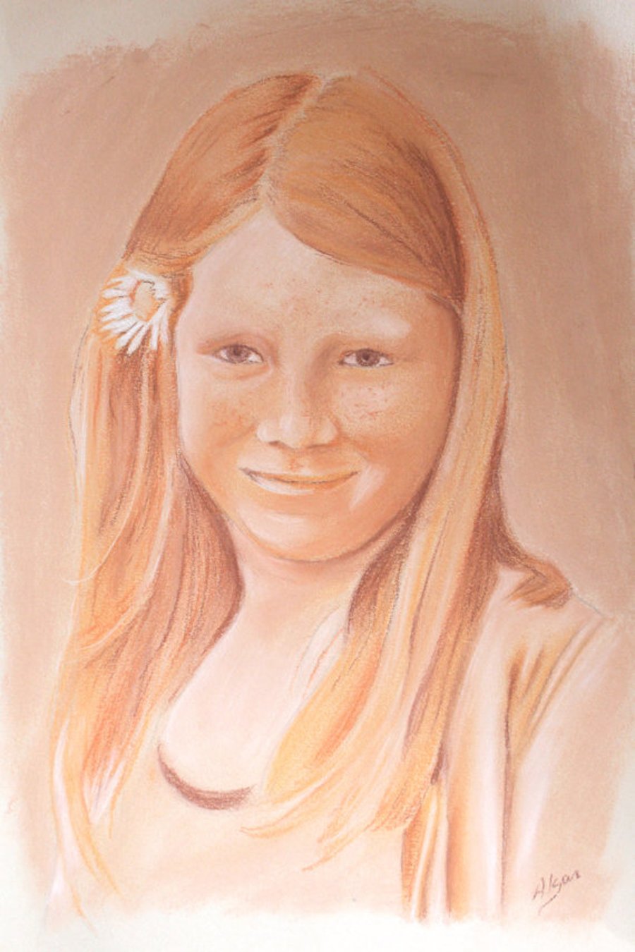 pastel portraits taken from photographs. 