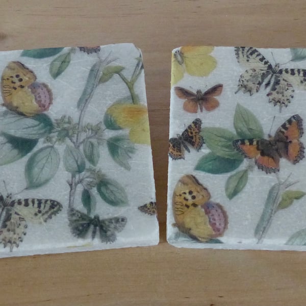 Marble 'Vintage Butterfly' Coasters