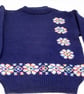 Navy Child's Jumper with Rainbow Flowers - Image 1