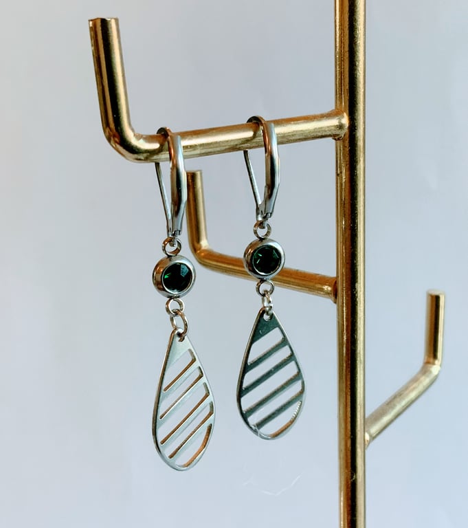 Stainless Steel Teardrop Earrings