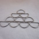 10 Medium Large Silver Tone D Rings