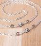 Glasses chain - Dalmatian jasper gemstone and grey bead sunglasses eyewear chain - Image 2